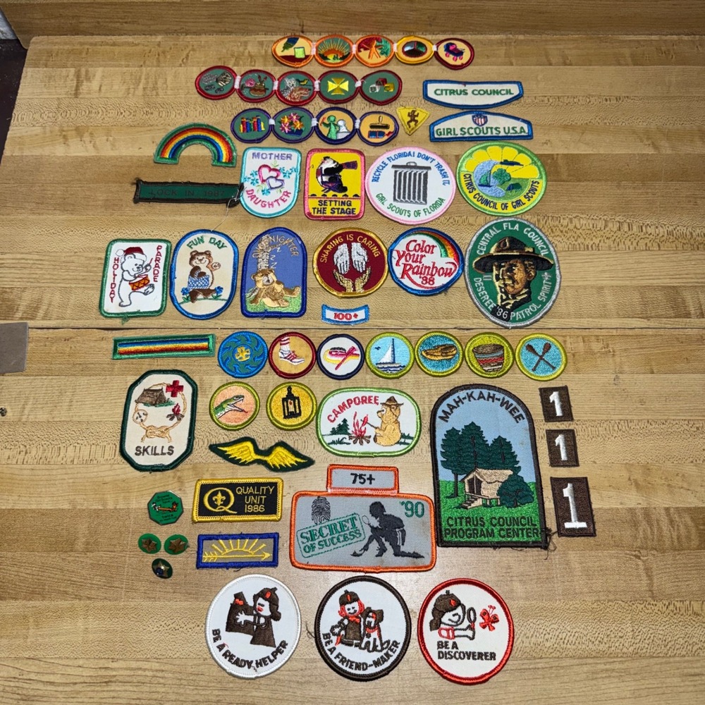 Vintage Girl Scouts Patch Lot Citrus Council Florida 80s 90s Merit Badges 40+